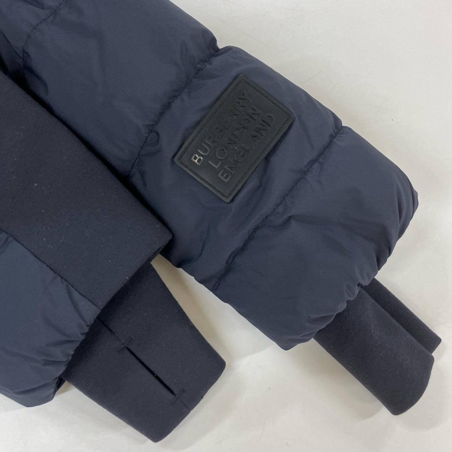 BURBERRY LONDON 博柏利 8067299 海军蓝 尼龙连帽羽绒大衣 S码