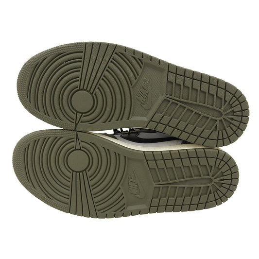 NIKE ナイキ 美品 Air Jordan 1 Low OG Medium Olive シューズ メンズ カーキ×ホワイト 26cm HQ6998-200 シューズ