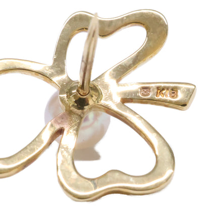 MIKIMOTO ミキモト K18 パール クローバーモチーフ ラペルピン ブローチ