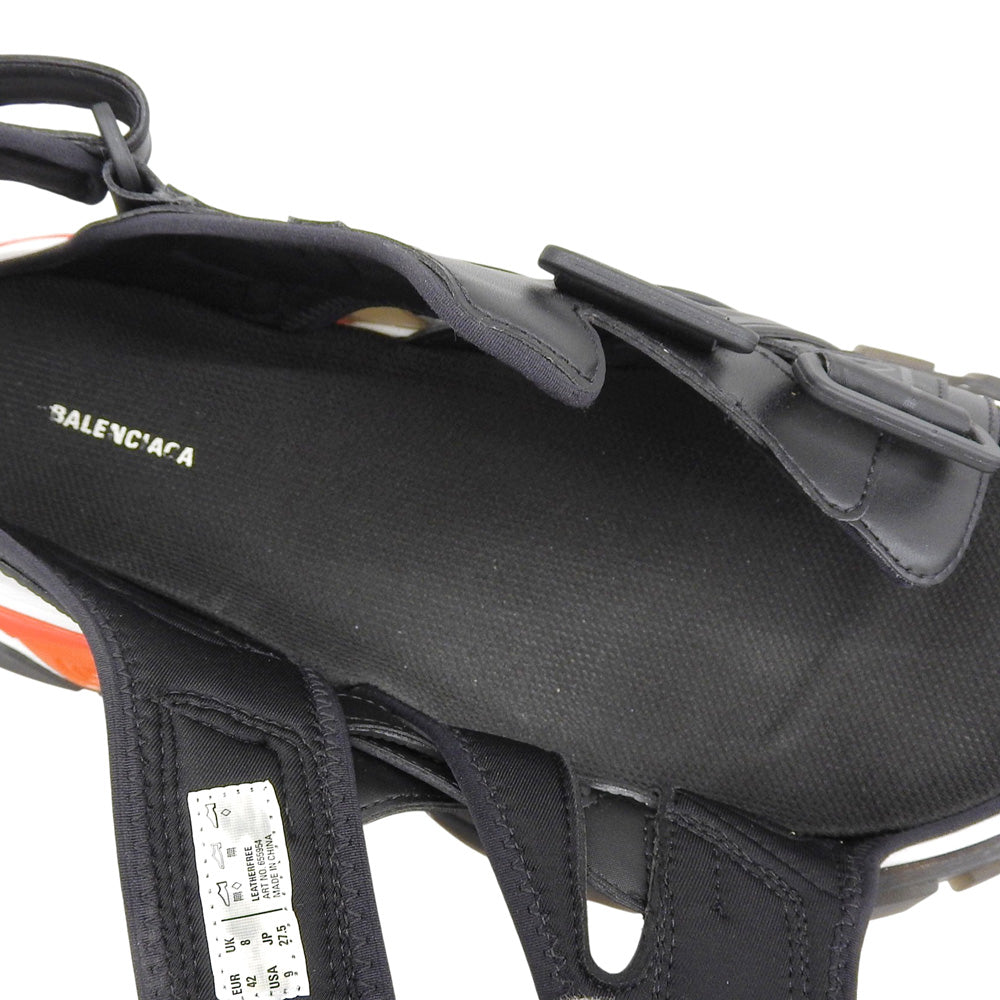 BALENCIAGA バレンシアガ ベルトクロス トラックサンダル シューズ メンズ ブラック 27.5cm 655954 シューズ