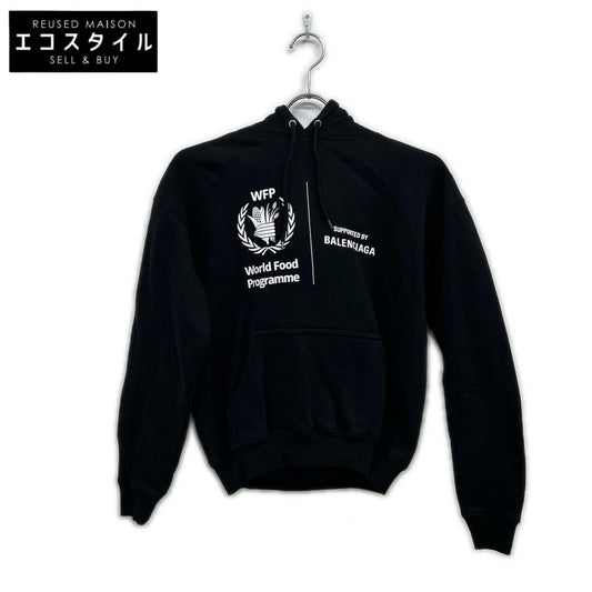 BALENCIAGA バレンシアガ 20年製 612959 ブラック WFPロゴ フーディー スウェットパーカー トップス