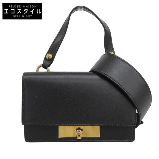 Alexander McQueen Alexander McQueen Beautiful Skull Leather 2WAY Handbag Women's Black Handbag
