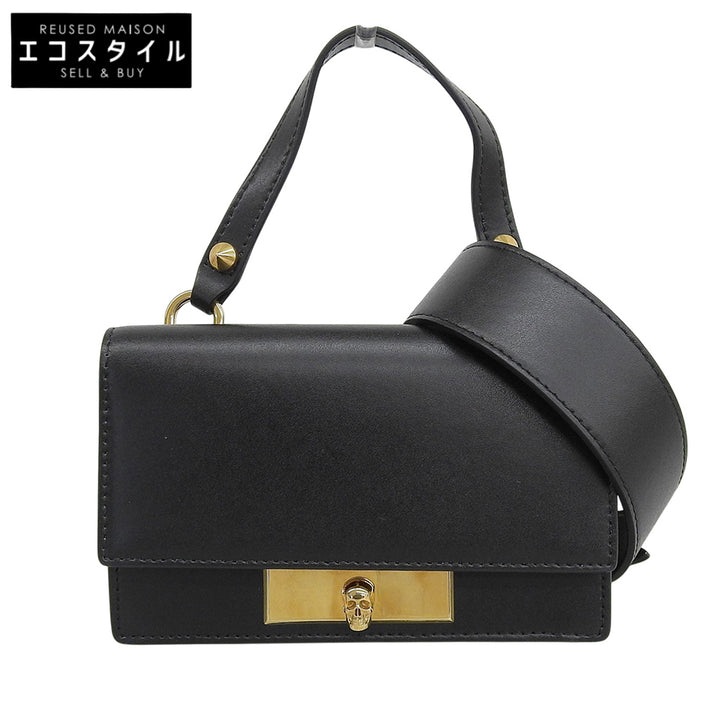 ALEXANDER McQUEEN アレキサンダーマックイーン 美品 スカル レザー 2WAY ハンドバッグ レディース ブラック ハンドバッグ