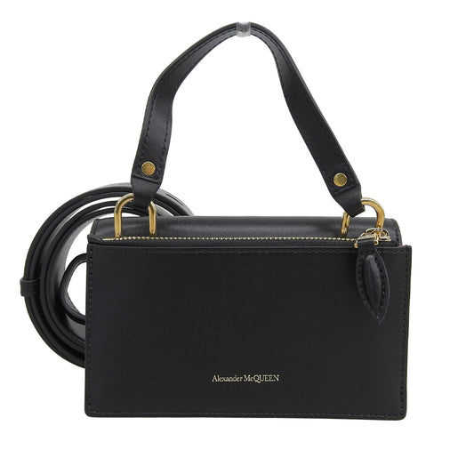 Alexander McQueen Alexander McQueen Beautiful Skull Leather 2WAY Handbag Women's Black Handbag