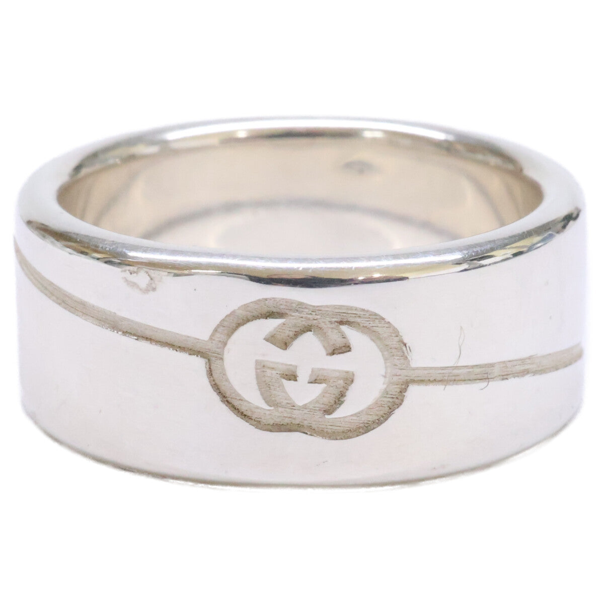 GUCCI Ag925 Diagonal Interlocking G Ring