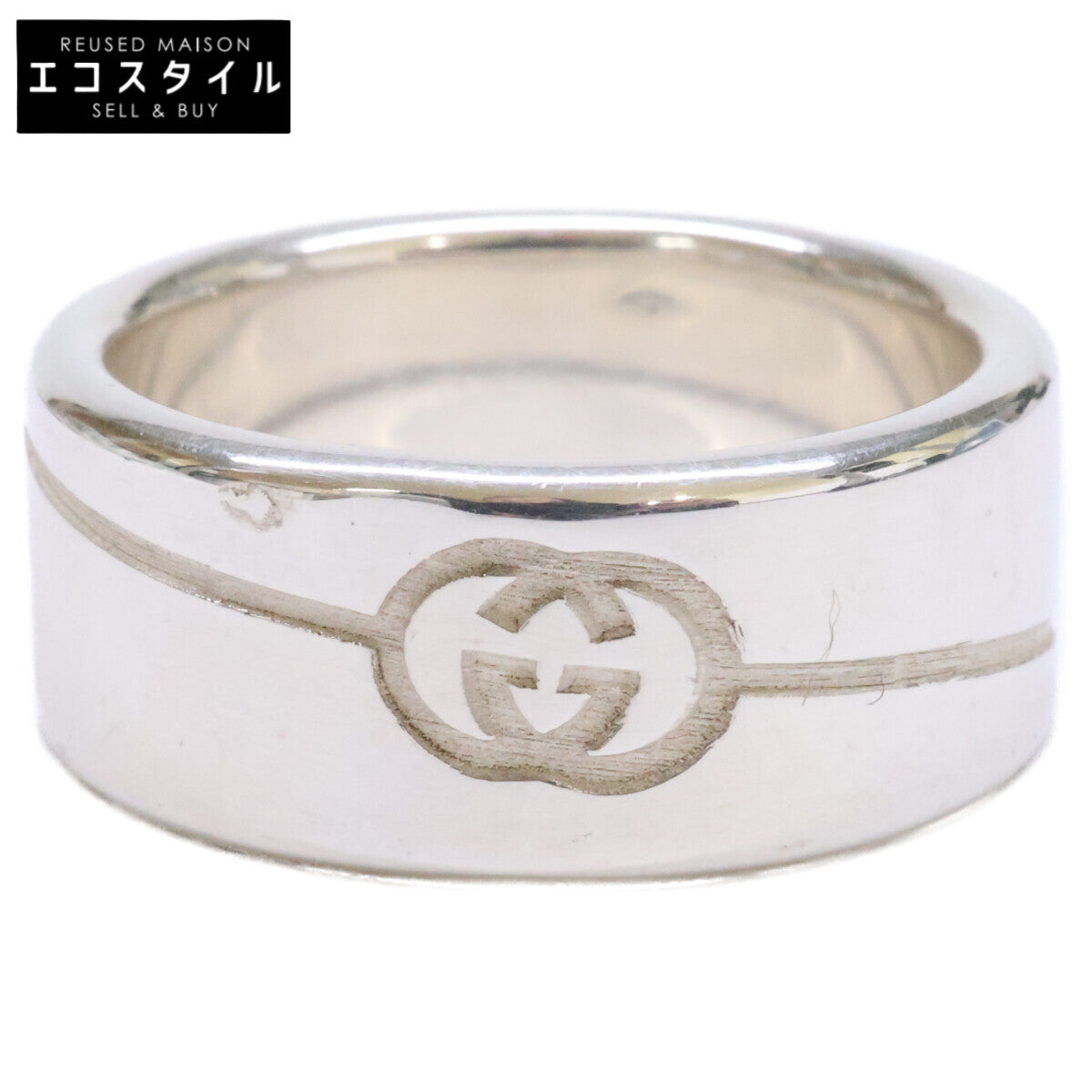 GUCCI Ag925 Diagonal Interlocking G Ring
