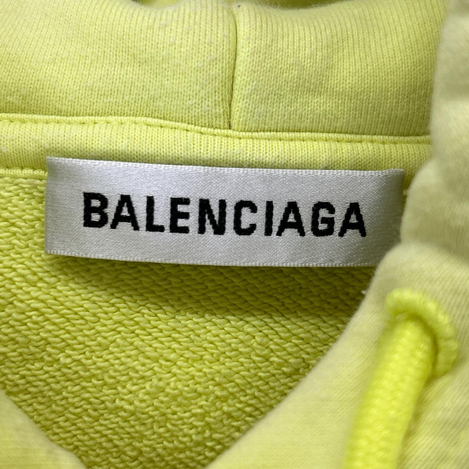 BALENCIAGA バレンシアガ 578135 イエロー CREW プルオーバーパーカー トップス