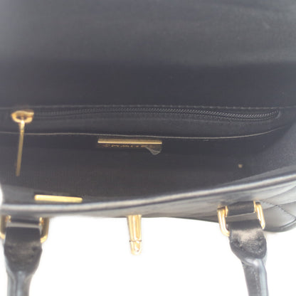 CHANEL シャネル 25AW 黒 ラムスキン ゴールド金具 マトラッセ 2WAYミニフラップチェーンハンドルバッグ ショルダーバッグ