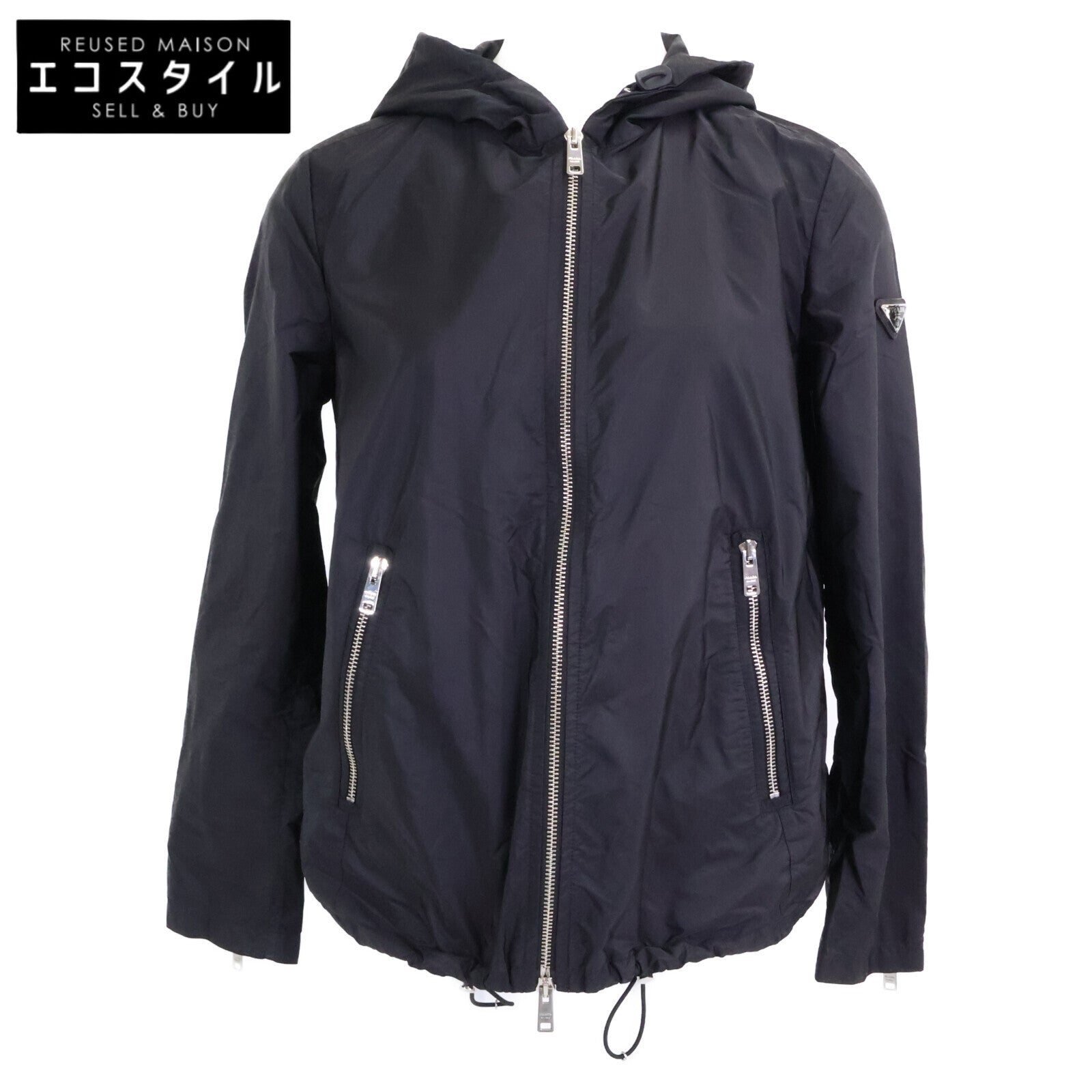 PRADA 【Domestic】29Z597 Triangle Logo Zip-Up Hoodie Jacket