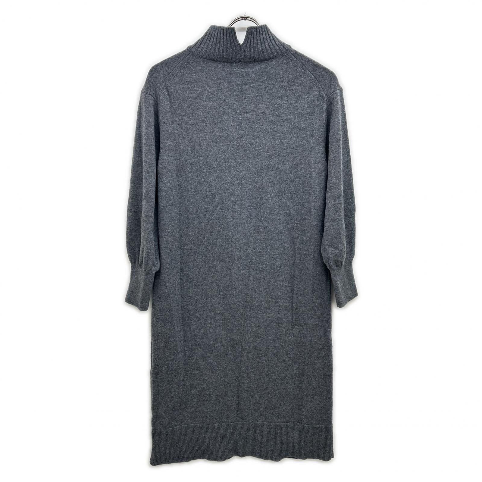 OPWSNW0553 ｸﾞﾚｰ ｳｰﾙｶｼﾐﾔﾌﾞﾚﾝﾄﾞ ﾊｲﾈｯｸ ﾜﾝﾋﾟｰｽ ワンピース 32 レディース