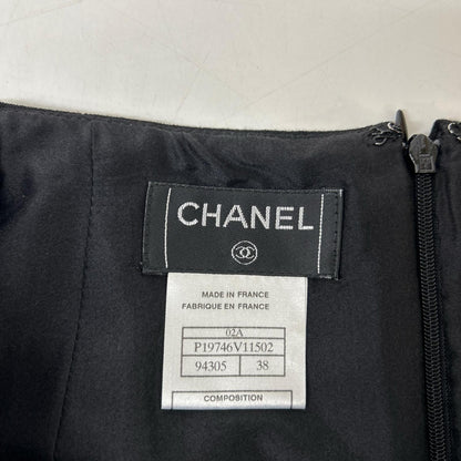 CHANEL シャネル 02AW P19746 ブラック ウール ココマークファスナー ミディスカート スカート