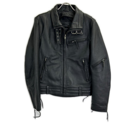Liugoo Leathers リューグーレザーズ CWP-02 ﾌﾞﾗｯｸﾚｰﾍﾞﾙ 牛革 ﾚｻﾞｰｼﾞｬｹｯﾄ ジャケット S メンズ