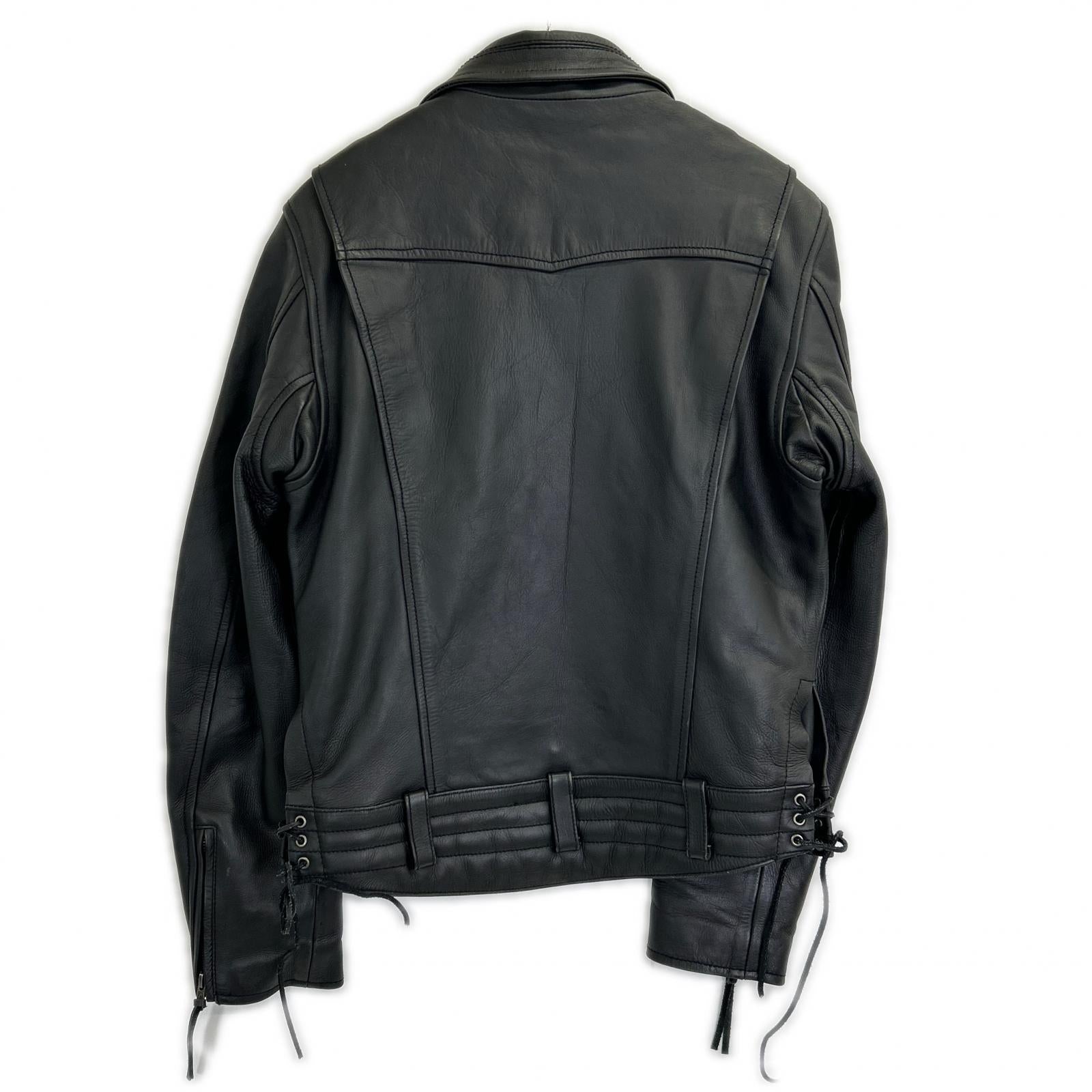 Liugoo Leathers リューグーレザーズ CWP-02 ﾌﾞﾗｯｸﾚｰﾍﾞﾙ 牛革 ﾚｻﾞｰｼﾞｬｹｯﾄ ジャケット S メンズ