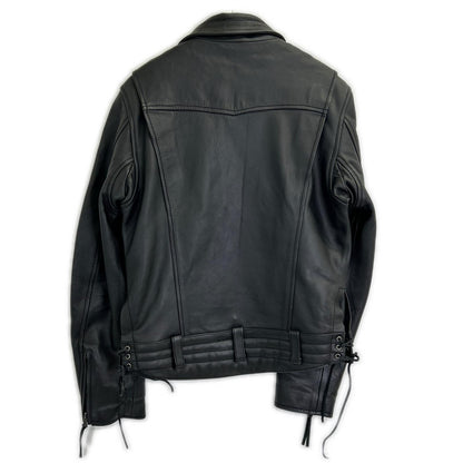 Liugoo Leathers リューグーレザーズ CWP-02 ﾌﾞﾗｯｸﾚｰﾍﾞﾙ 牛革 ﾚｻﾞｰｼﾞｬｹｯﾄ ジャケット S メンズ