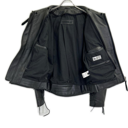 Liugoo Leathers リューグーレザーズ CWP-02 ﾌﾞﾗｯｸﾚｰﾍﾞﾙ 牛革 ﾚｻﾞｰｼﾞｬｹｯﾄ ジャケット S メンズ