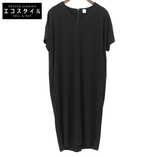 Excellent condition short-sleeved dress, women's, black, 1 (M162T0005), dress, 1, women's