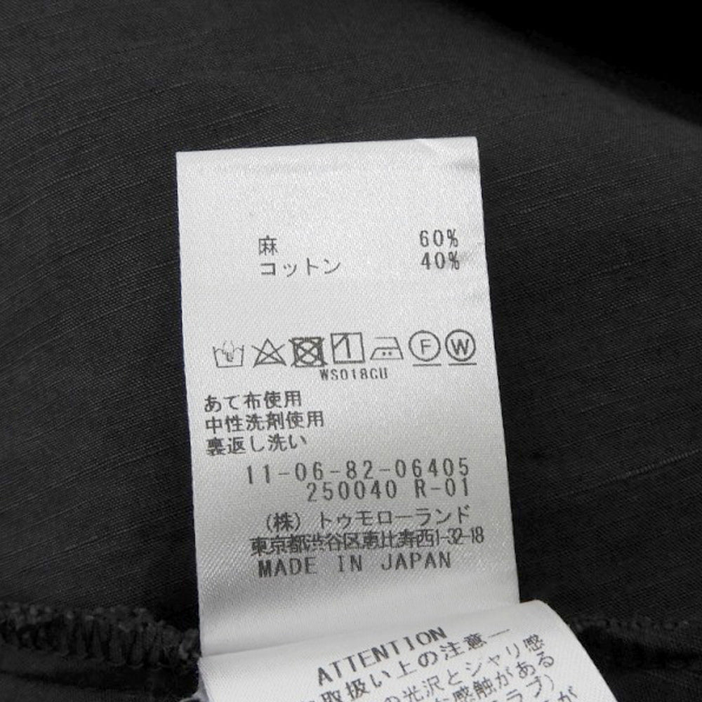 美品 ウエストマークノースリーブ リネン コットン ロング ワンピース ベルト付 レディース 36 グレー ワンピース 36 レディース