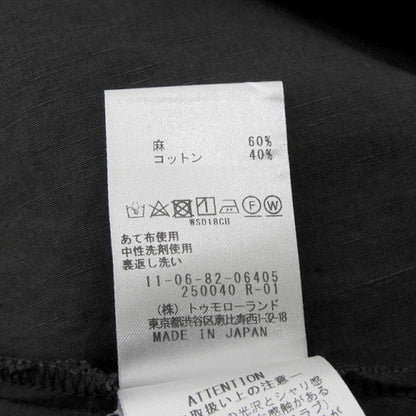 美品 ウエストマークノースリーブ リネン コットン ロング ワンピース ベルト付 レディース 36 グレー ワンピース 36 レディース