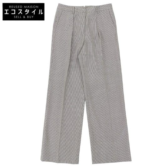 Excellent Condition Wool Houndstooth Slacks Bottoms Women's White Black 40 J1192 Bottoms 40 Women's