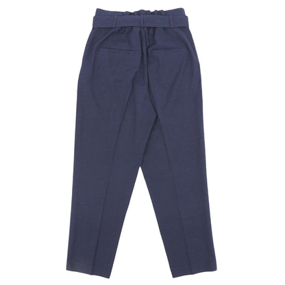 BLUE LABEL CRESTBRIDGE ブルーレーベルクレストブリッジ 美品 リボンベルト リネン パンツ ボトムス レディース ネイビー 38 55R35-193-29 ボトムス