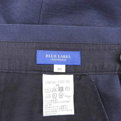 BLUE LABEL CRESTBRIDGE ブルーレーベルクレストブリッジ 美品 リボンベルト リネン パンツ ボトムス レディース ネイビー 38 55R35-193-29 ボトムス