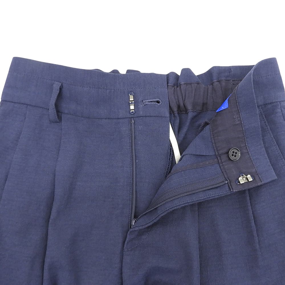BLUE LABEL CRESTBRIDGE ブルーレーベルクレストブリッジ 美品 リボンベルト リネン パンツ ボトムス レディース ネイビー 38 55R35-193-29 ボトムス