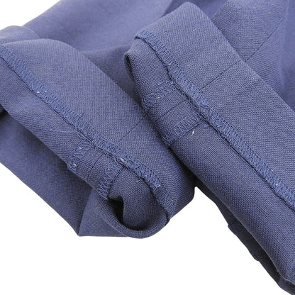 BLUE LABEL CRESTBRIDGE ブルーレーベルクレストブリッジ 美品 リボンベルト リネン パンツ ボトムス レディース ネイビー 38 55R35-193-29 ボトムス