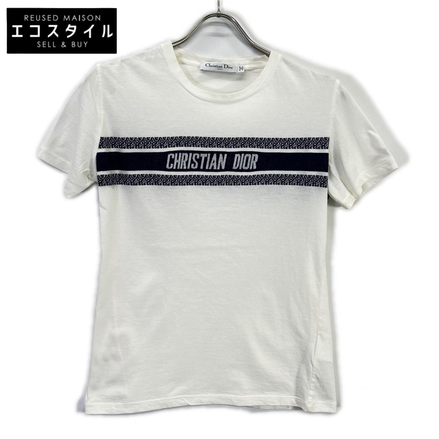 Christian Dior クリスチャンディオール 【国内正規】143T04A4043 シグネチャーバンドロゴTシャツ トップス