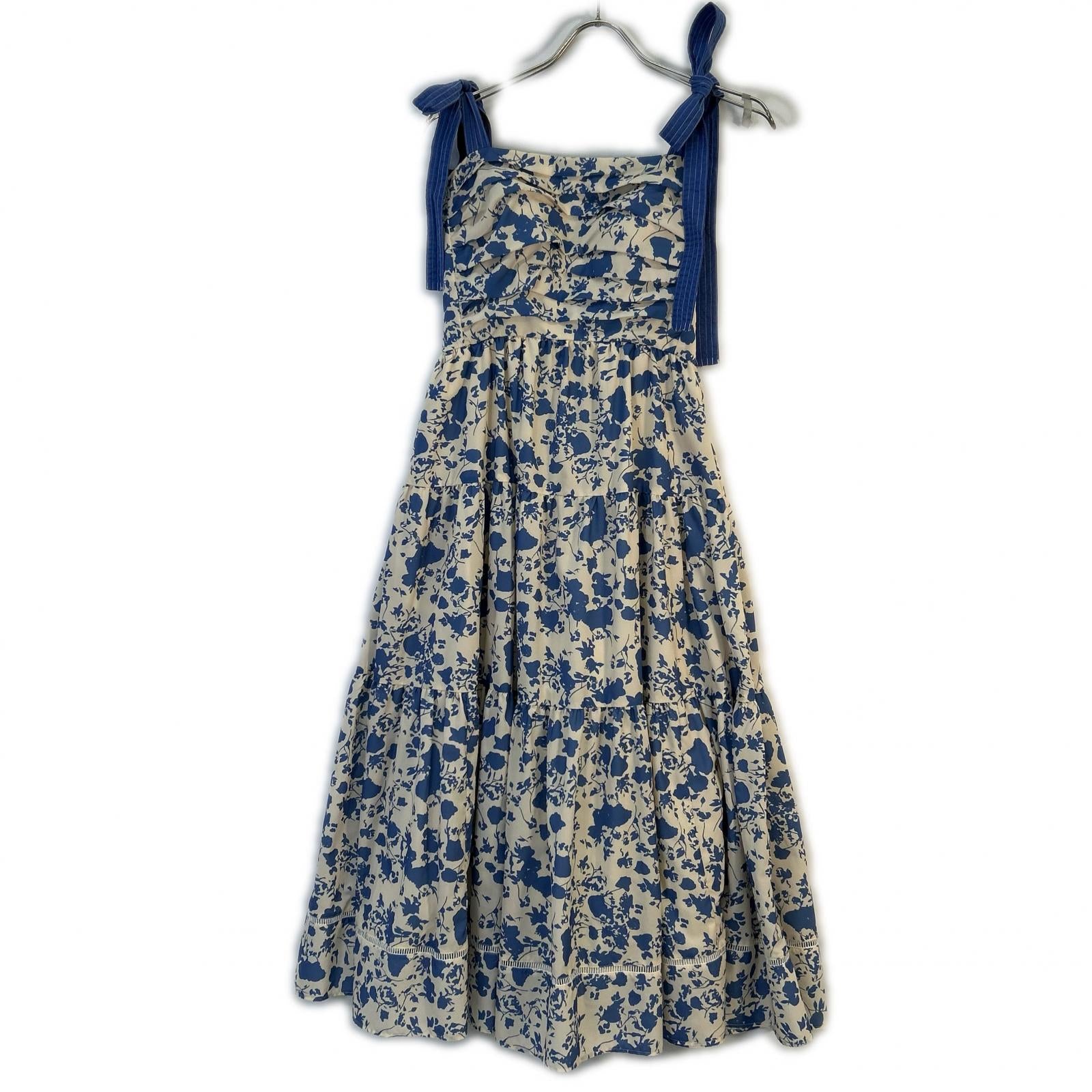 Estella.K 12225204 Blue Sandra Floral Print Long Dress