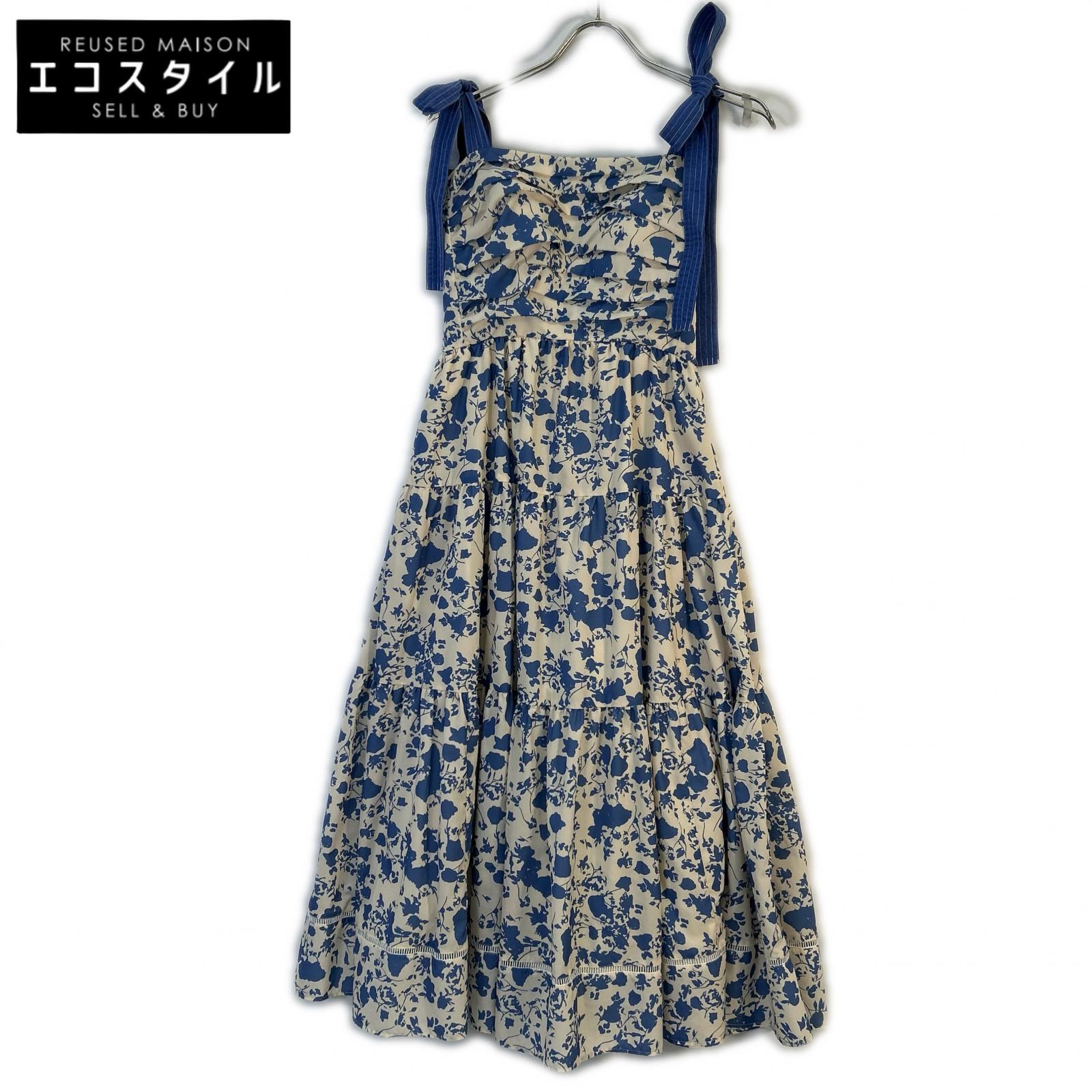 Estella.K 12225204 Blue Sandra Floral Print Long Dress