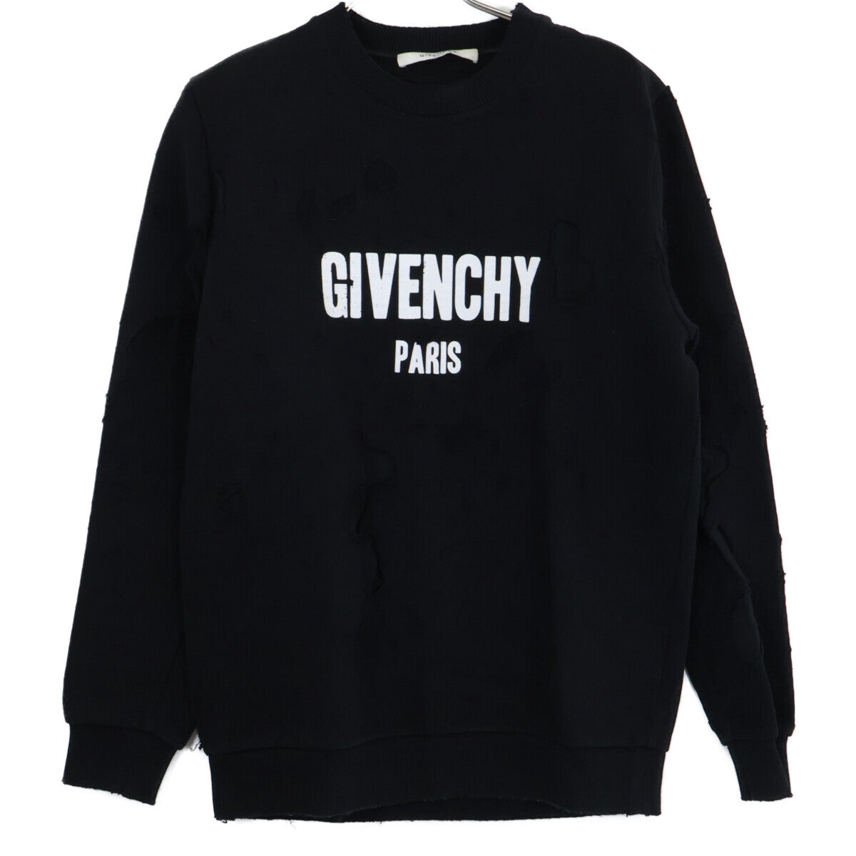 GIVENCHY 【Domestic Regular Product】17AW BM70393Y0S Logo Print Distressed Sweatshirt/Top