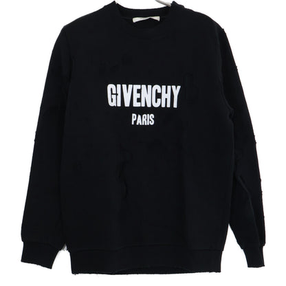 GIVENCHY 【Domestic Regular Product】17AW BM70393Y0S Logo Print Distressed Sweatshirt/Top