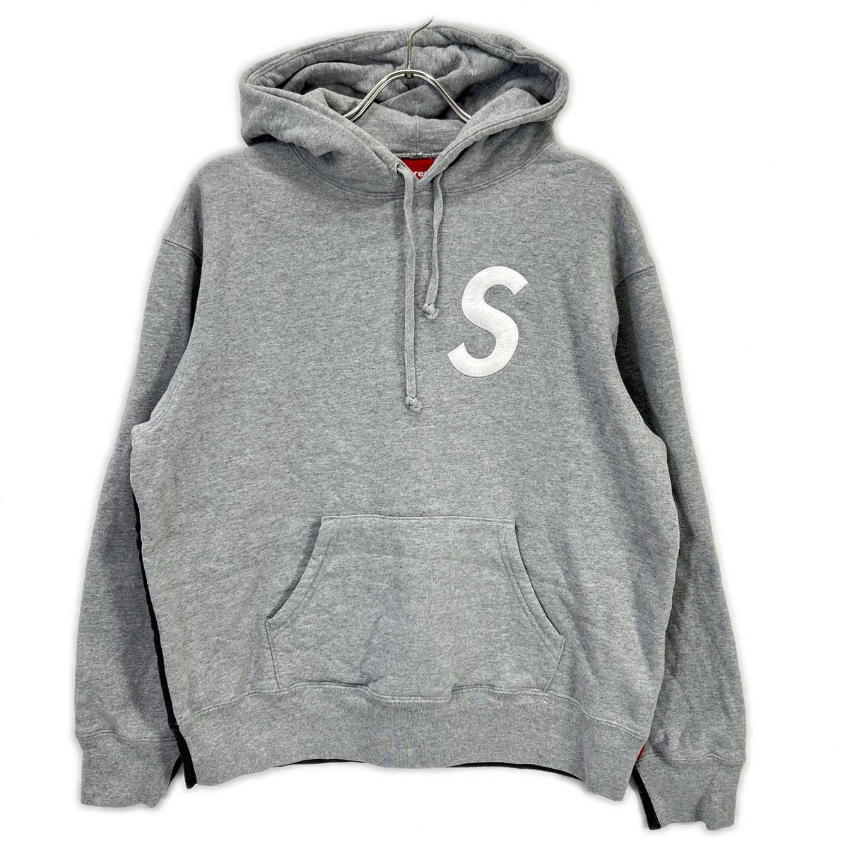 Supreme 21AW Gray S Logo Split Hooded Sweatshirt Top