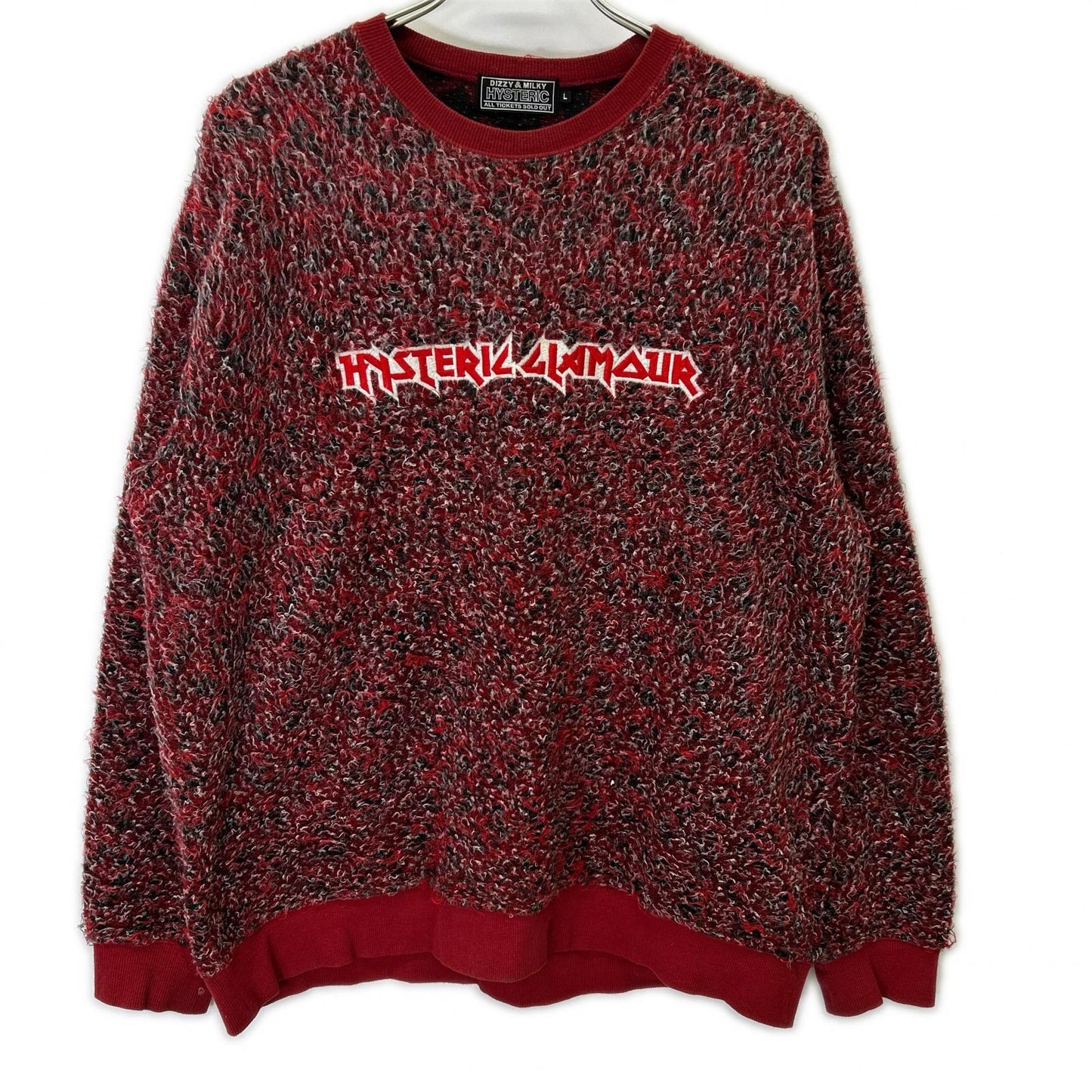 HYSTERIC GLAMOUR ヒステリックグラマー 24年 02243CS02 レッド METAL LOGO刺繍 プルオーバー トップス