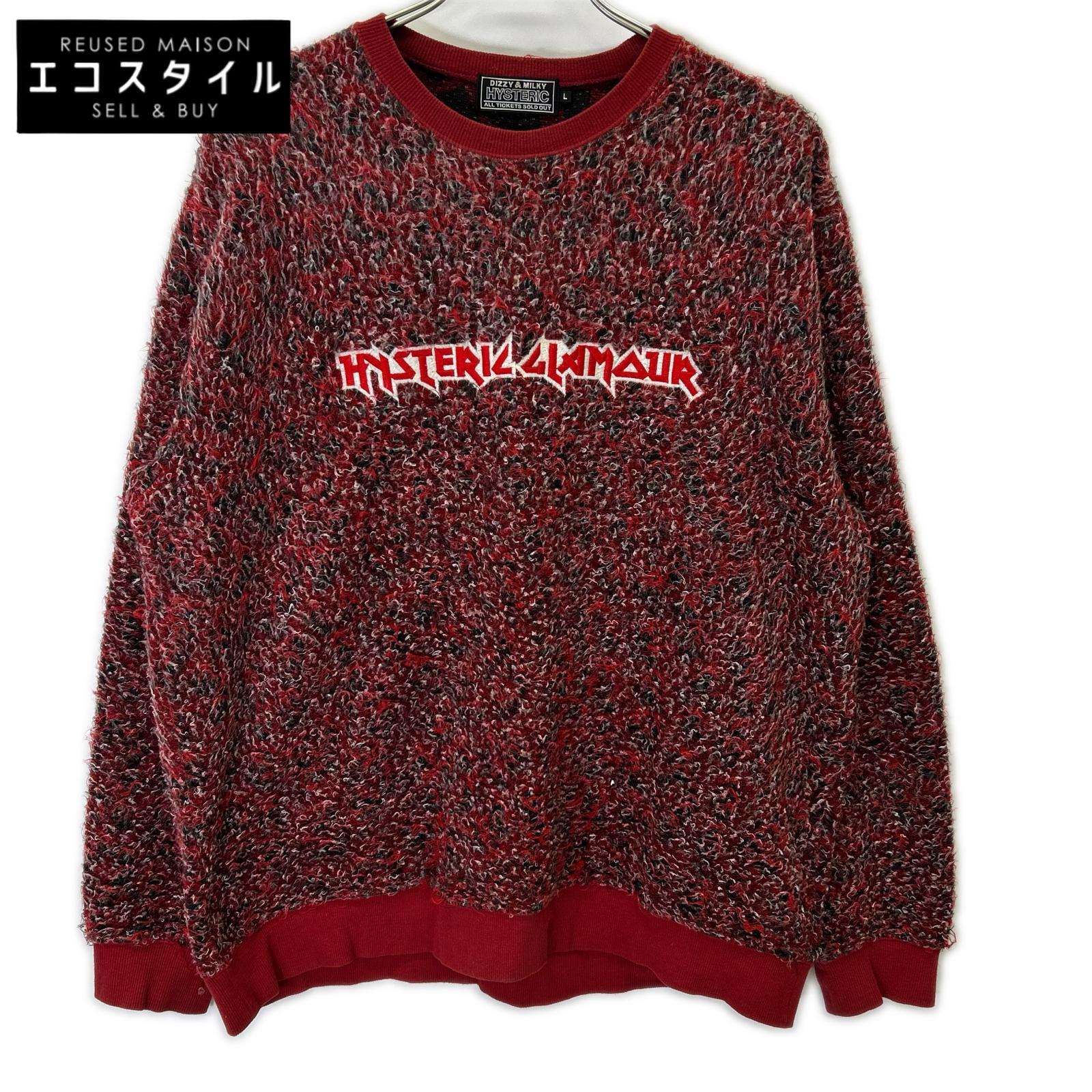 HYSTERIC GLAMOUR ヒステリックグラマー 24年 02243CS02 レッド METAL LOGO刺繍 プルオーバー トップス