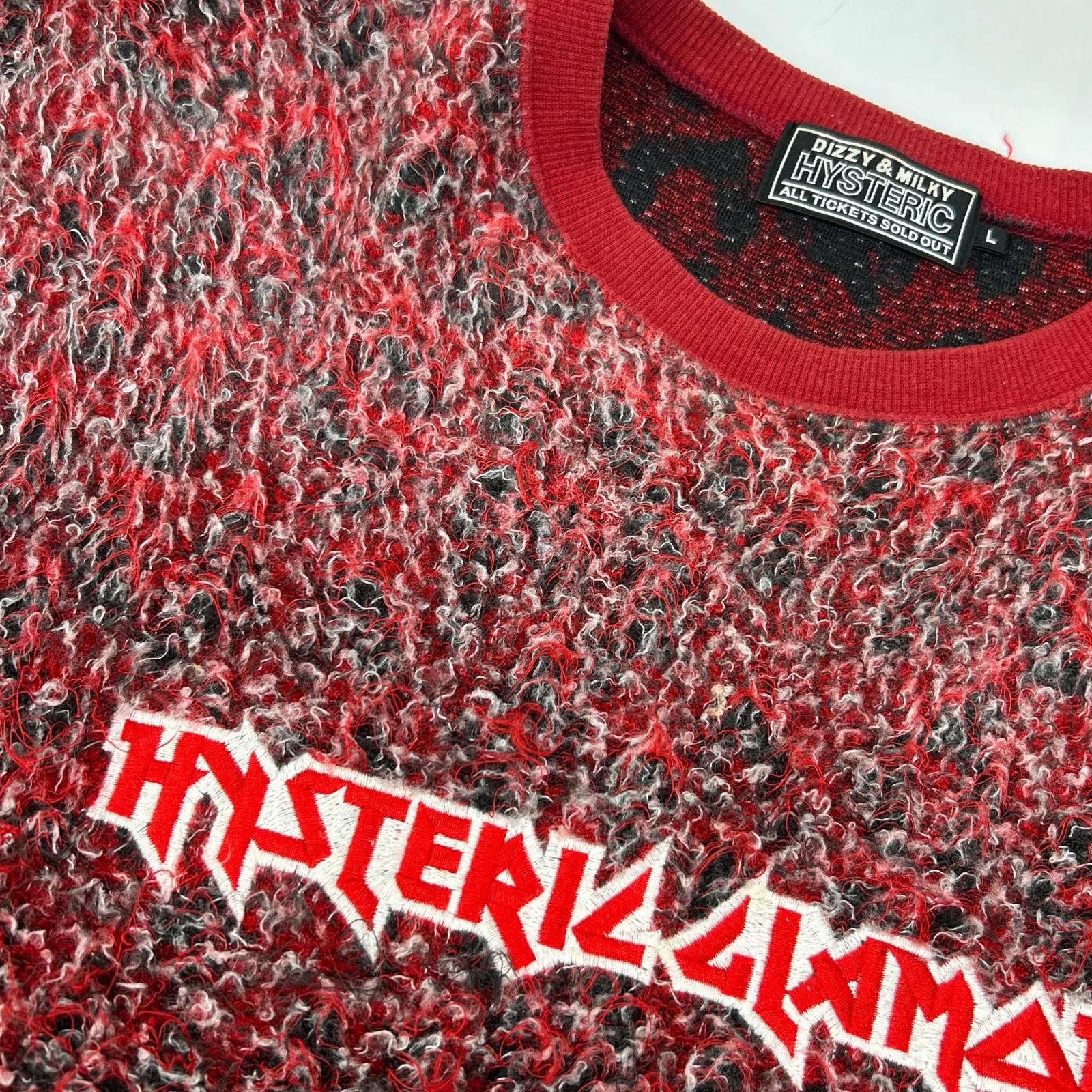 HYSTERIC GLAMOUR ヒステリックグラマー 24年 02243CS02 レッド METAL LOGO刺繍 プルオーバー トップス