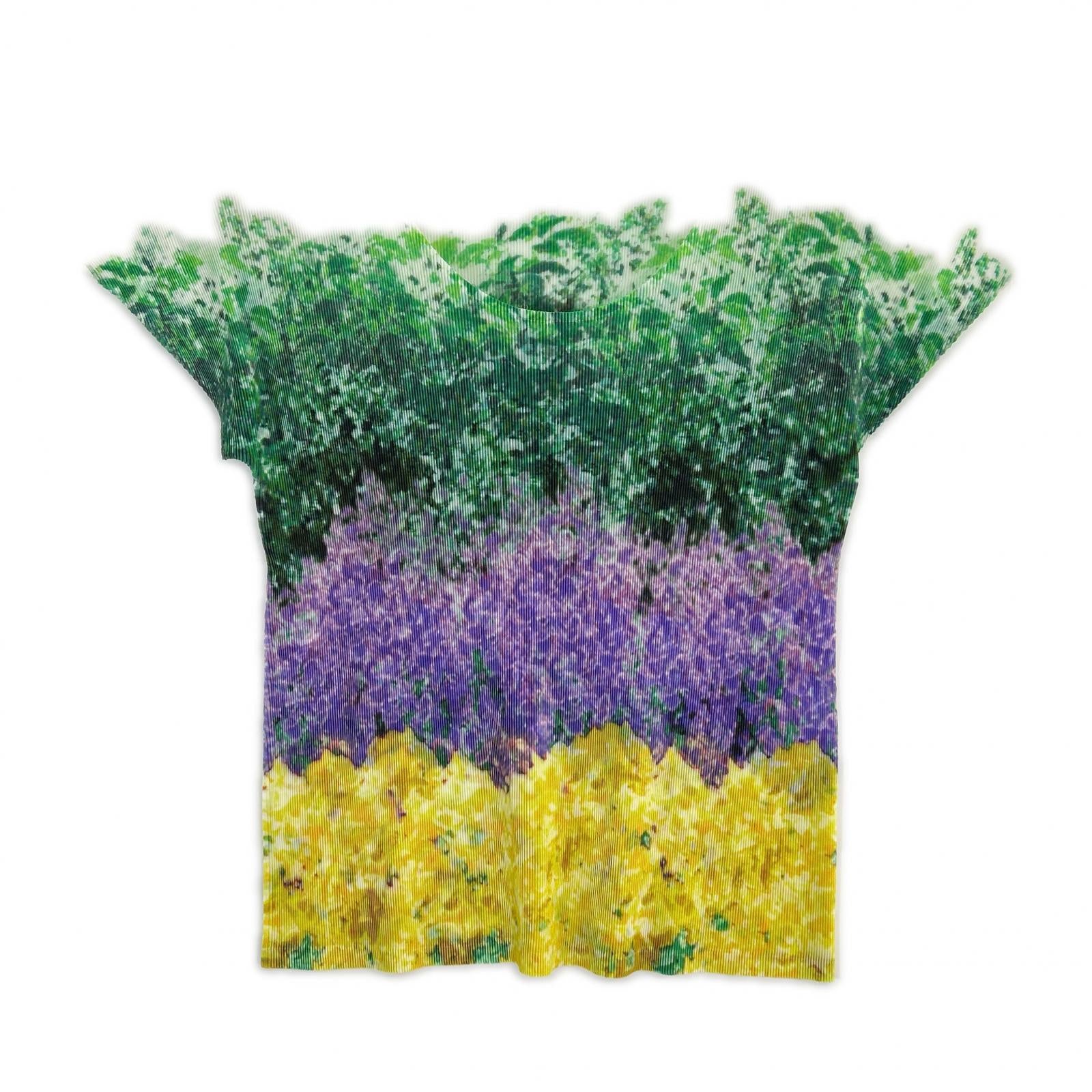 PLEATS PLEASE ISSEY MIYAKE [Excellent Condition] PP13FK332 All-Over Print Short-Sleeve Top