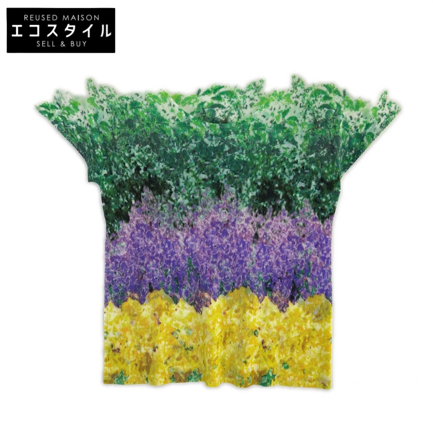 PLEATS PLEASE ISSEY MIYAKE [Excellent Condition] PP13FK332 All-Over Print Short-Sleeve Top