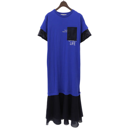 网纱拼接 T恤 连衣裙 女 蓝色 2 25SS 连衣裙 2 女