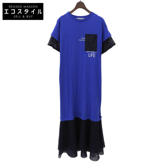 Mesh Joint T-Shirt Dress for Women Blue 2 25SS Dress 2 Women