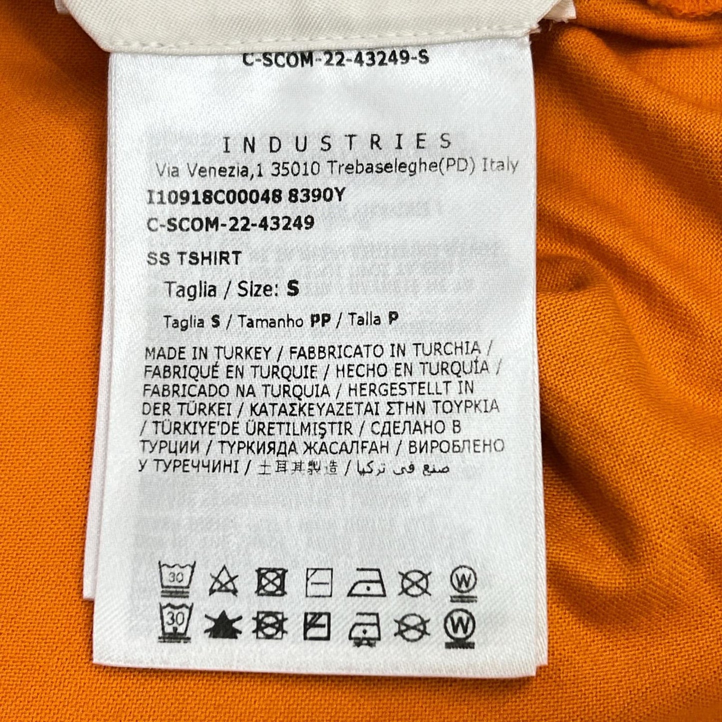 22 years ORANGE T-shirt Tops S Men's