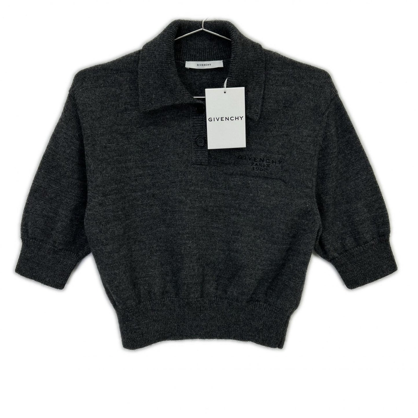 GIVENCHY ジバンシィ BWL0094ZSM 26SS グレー PARIS 1952 ウール ポロシャツ トップス