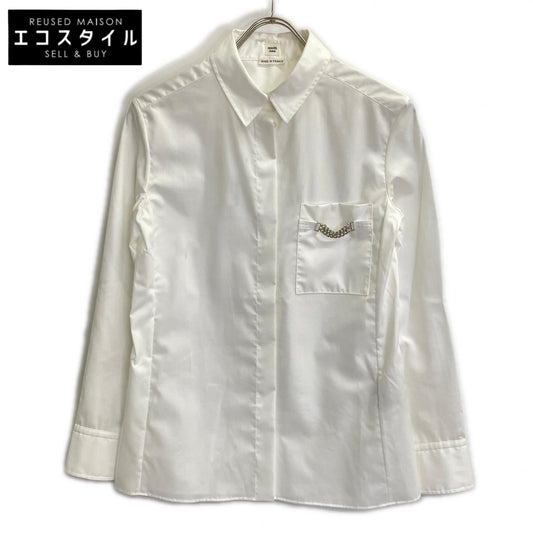 HERMES 爱马仕 96-7601 白色 棉 赛马扣衬衫 上衣