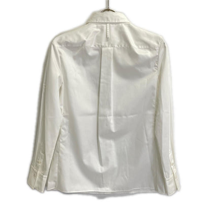HERMES 96-7601 White Cotton Sellier Shell Button Shirt Top