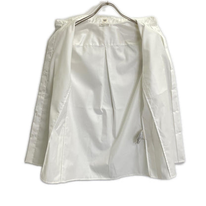 HERMES 96-7601 White Cotton Sellier Shell Button Shirt Top