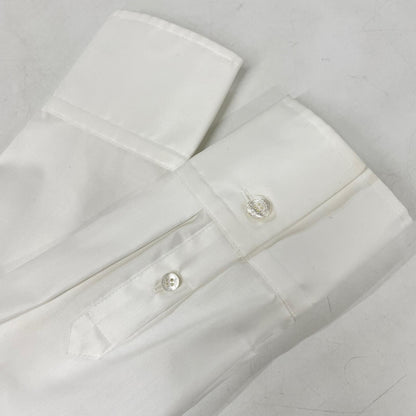 HERMES 96-7601 White Cotton Sellier Shell Button Shirt Top