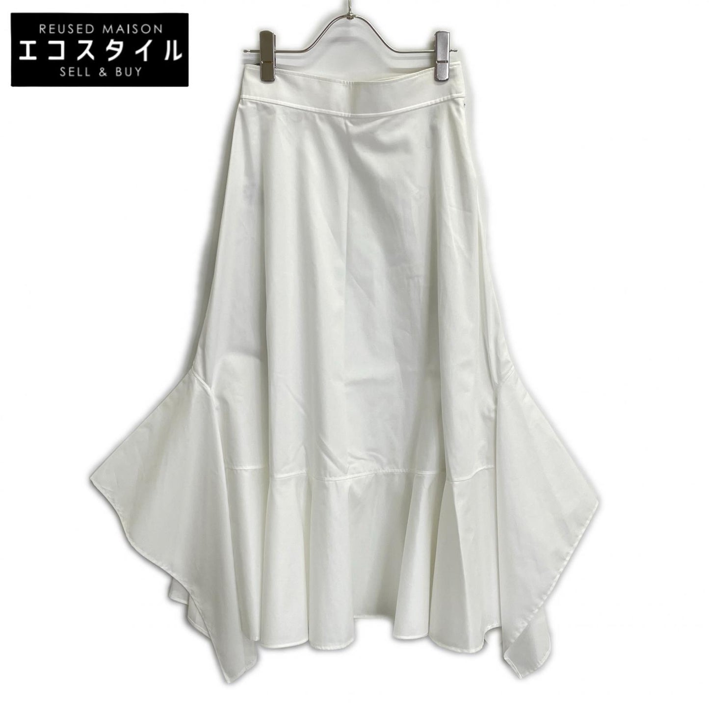 HERMES 96-7304 White Cotton Mermaid Skirt