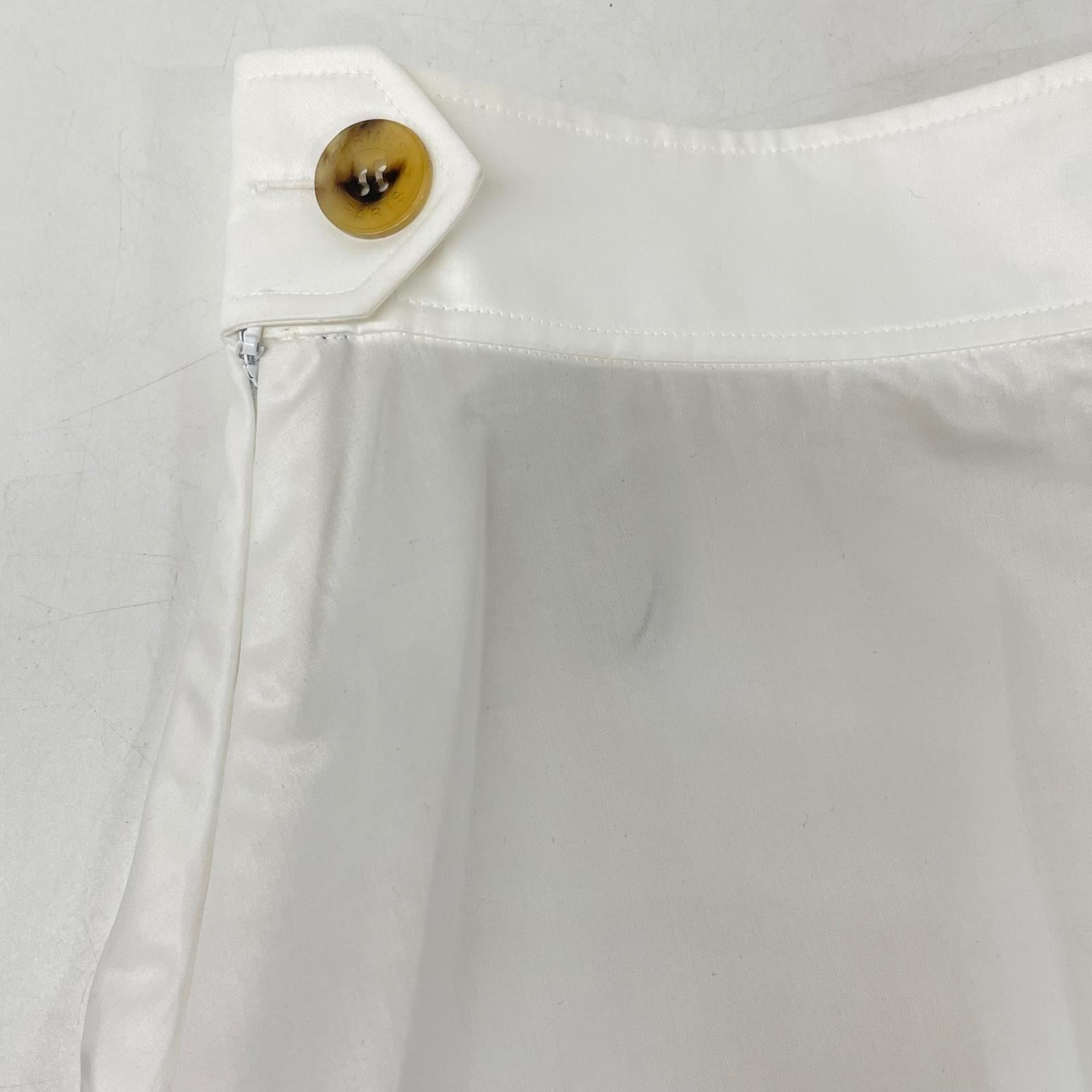 HERMES 96-7304 White Cotton Mermaid Skirt