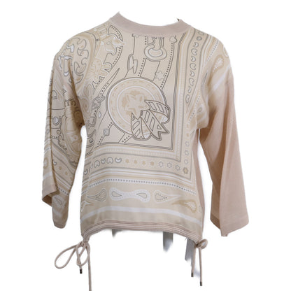 HERMES 爱马仕 近全新 国内专柜 5H2809DJ 25AW CANDY LIBRIS BANDANA 真丝斜纹羊毛混纺 女士上衣