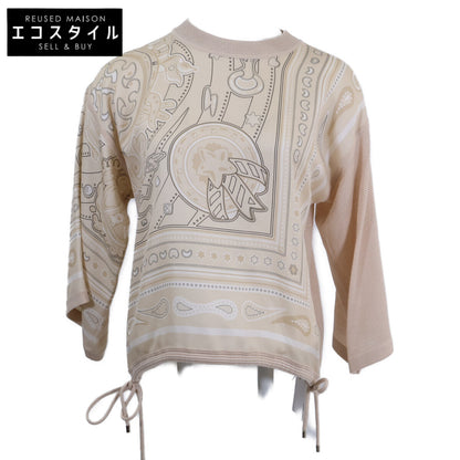 HERMES 爱马仕 近全新 国内专柜 5H2809DJ 25AW CANDY LIBRIS BANDANA 真丝斜纹羊毛混纺 女士上衣